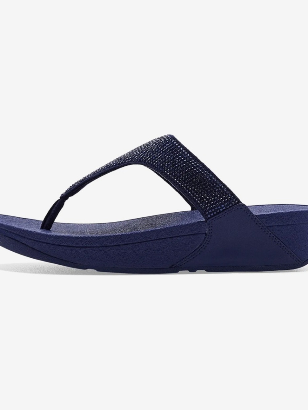 FitFlop Crystall Sandals Size 6 Navy w/ Navy Sequin Strap